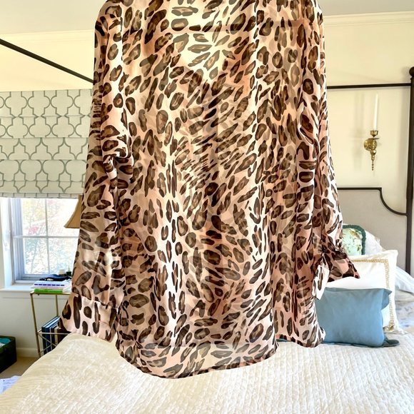 Pink Leopard Print Button Down - Picture 3 of 3